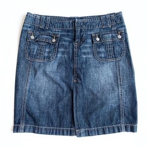 LONDON JEAN Size 6 Medium Wash Denim Classic Mini Skirt